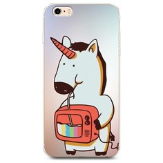 Чехол Силиконовый iPhone 6 Plus/6S Plus Единорог и телевизор Case Place