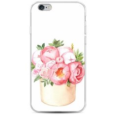 Чехол Силиконовый iPhone 6S Коробка с пионами Case Place