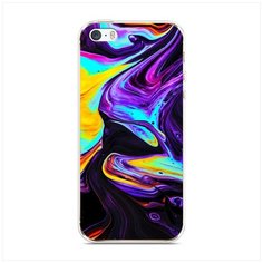 Чехол Силиконовый iPhone 5/5S/SE Фиолетовый флюид арт Case Place