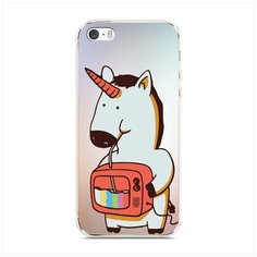 Чехол Силиконовый iPhone 5/5S/SE Единорог и телевизор Case Place