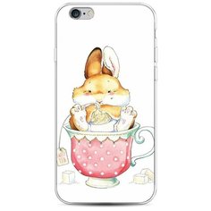 Чехол Силиконовый iPhone 6 Заяц в кружке Case Place