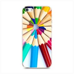 Чехол Силиконовый iPhone 5/5S/SE Цветные карандаши Case Place