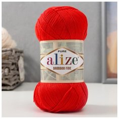 Пряжа "Bamboo Fine" 100% бамбук, 440м/100гр (56 красный) 5505513 Alize