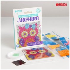 3652389 Алмазная мозаика магнит для детей Совушка, 10*10 см + ёмкость, стержень, клеевая подушечка Арт Узор