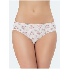 Vis-a-Vis Трусы слипы средней посадки с принтом, размер XL, white/rose