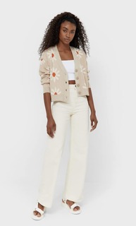 Stradivarius Жаккардовый Кардиган Бежевый M