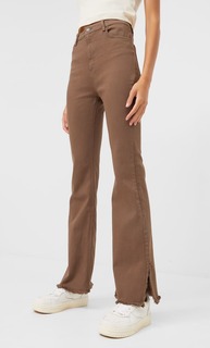 Stradivarius Расклешенные Брюки С Боковым Разрезом Multicolor 42
