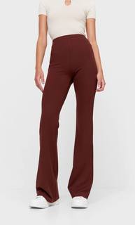 Stradivarius Однотонные Трикотажные Брюки Клеш Коричневый M