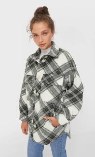 Stradivarius Куртка Рубашечного Кроя В Клетку Multicolor L