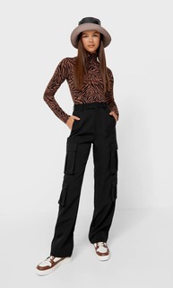 Stradivarius Топ С Принтом И Воротником-Стойкой Multicolor S