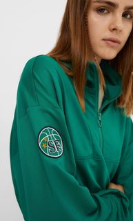 Stradivarius Толстовка Из Нейлона Зеленый Xs