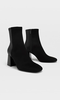Stradivarius Черные Ботильоны На Высоком Каблуке Черный 40