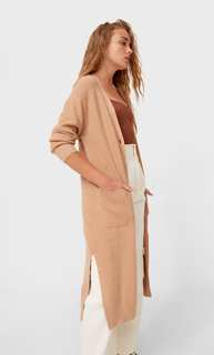 Stradivarius Длинный Кардиган Пестро-Бежевый M