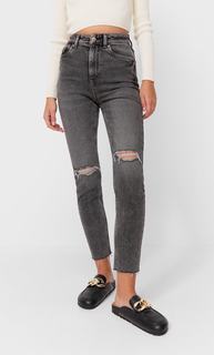 Stradivarius Джинсы Mom Fit Облегающего Кроя Серый Средний 44