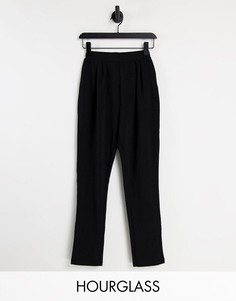 Черные суженные книзу трикотажные брюки ASOS DESIGN Hourglass-Черный цвет
