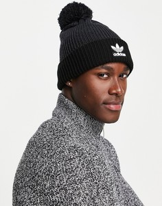 Черная шапка-бини с помпоном adidas Originals-Черный цвет