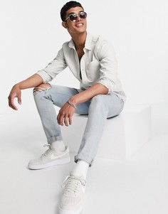 Серая рубашка из денима с длинными рукавами River Island-Голубой