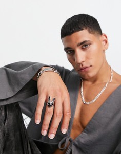 Серебристое кольцо из нержавеющей стали с дизайном в виде кролика ASOS DESIGN-Серебряный