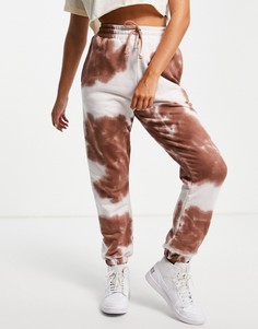 Джоггеры с принтом тай-дай коричневого и серо-желтого цветов от комплекта Topshop-Разноцветный