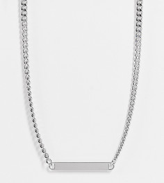 Эксклюзивное серебристое ожерелье с плоской подвеской DesignB London-Серебряный