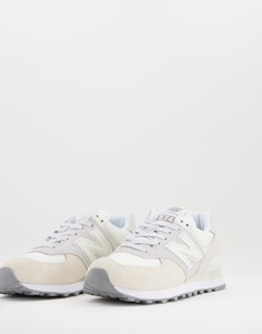 Кремово-серые кроссовки New Balance 574-Светло-бежевый цвет