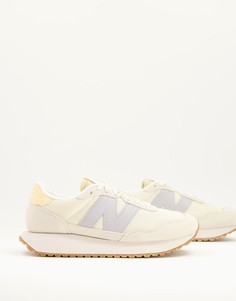 Сетчатые кроссовки кремового/серого цвета New Balance 237-Белый