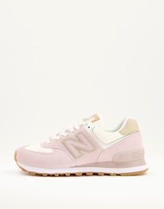 Кроссовки пастельного розового цвета New Balance 574-Розовый цвет