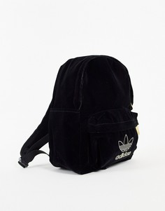 Маленький бархатный рюкзак черного цвета adidas Originals adicolor-Черный цвет