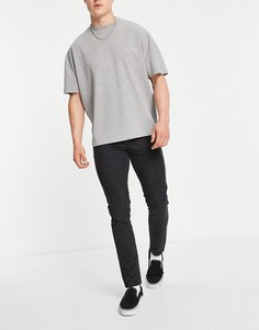 Темно-серые вельветовые зауженные джинсы ASOS DESIGN-Черный цвет