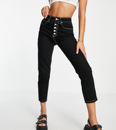 Черные джинсы в винтажном стиле с контрастными белыми швами Reclaimed Vintage Inspired 91-Черный цвет