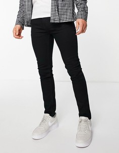 Эластичные черные джинсы скинни Topman-Черный цвет
