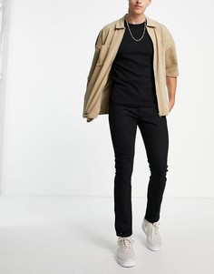 Черные эластичные узкие джинсы Topman-Черный цвет