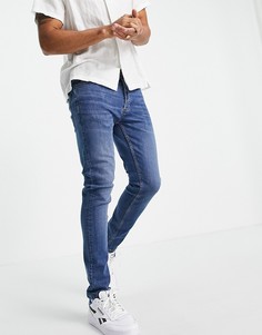 Выбеленные эластичные зауженные джинсы Topman-Голубой