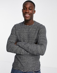 Темно-синий меланжевый джемпер с круглым вырезом Only & Sons