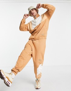 Коричневые oversized-джоггеры со вставкой сбоку от комплекта ASOS DESIGN-Коричневый цвет