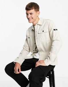 Бежевая рубашка навыпуск с логотипом на рукаве Jack & Jones Core-Светло-бежевый цвет