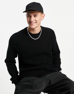 Черный oversized-джемпер в рубчик Jack & Jones Originals-Черный цвет