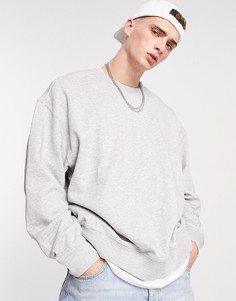 Серый меланжевый oversized-свитшот Weekday