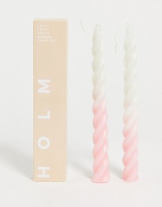 Свечи для ужина белого и розового цветов HOLM "Lets Twist Again"-Бесцветный House of Lady Muck