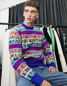 Трикотажный джемпер с повторяющимся логотипом Versace Jeans Couture-Разноцветный