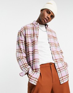 Фиолетовая фланелевая oversized-рубашка в клетку в стиле 90-х ASOS DESIGN-Фиолетовый цвет