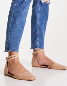 Бежевые балетки ASOS DESIGN Lift-Светло-бежевый цвет