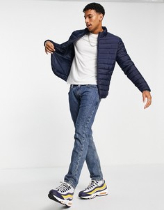 Легкая дутая куртка темно-синего цвета Jack & Jones-Темно-синий