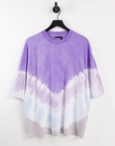 Фиолетовая oversized-футболка с принтом тай-дай ASOS DESIGN-Фиолетовый цвет