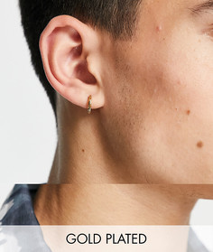 Фактурные серьги-кольца с позолотой 14 карат ASOS DESIGN-Золотистый