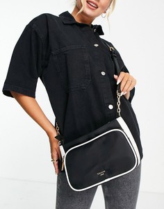 Черная нейлоновая сумка через плечо с карманом спереди Dune-Черный цвет
