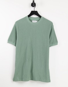 Зеленая oversized-футболка в вельветовый рубчик Topman-Зеленый цвет