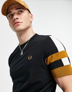 Черная футболка с отделкой кантом Fred Perry-Черный цвет