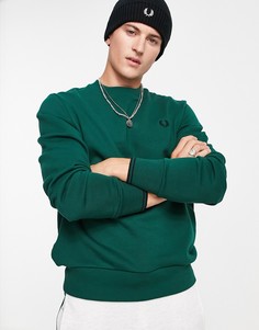 Зеленый свитшот с круглым вырезом Fred Perry-Зеленый цвет