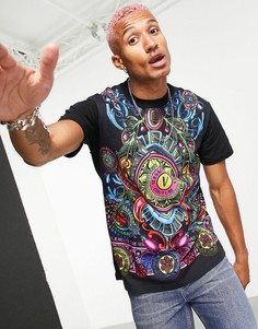 Черная футболка с принтом Versace Jeans-Черный цвет